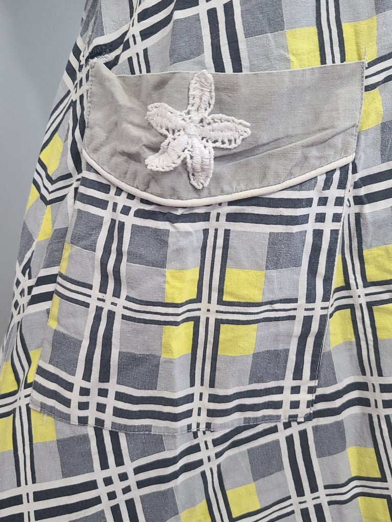 Gray and Yellow Plaid Dress(B-38' W-29' H-34') — image 9