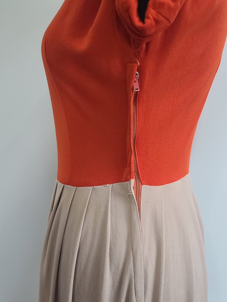 Bright Orange Green and Tan Dress(B-38' W-27' H-42') — image 11