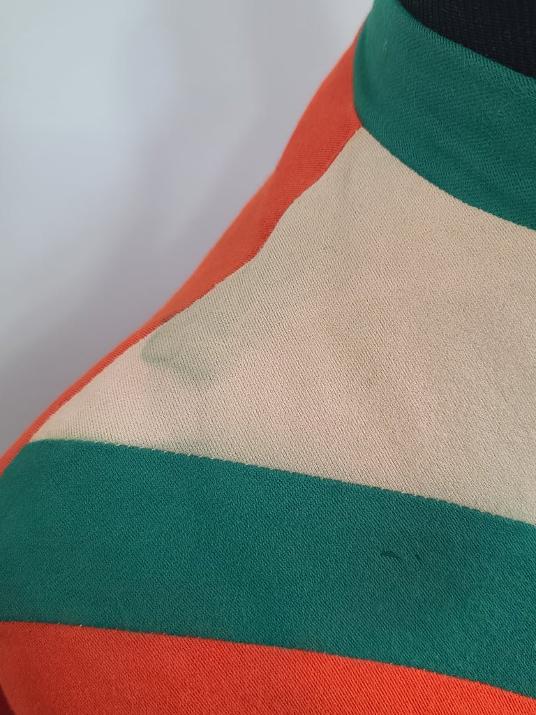 Bright Orange Green and Tan Dress(B-38' W-27' H-42') — image 6