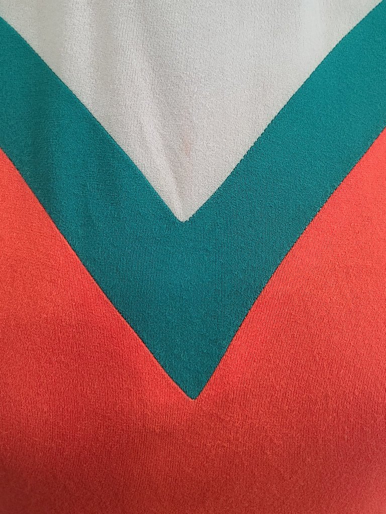 Bright Orange Green and Tan Dress(B-38' W-27' H-42') — image 7