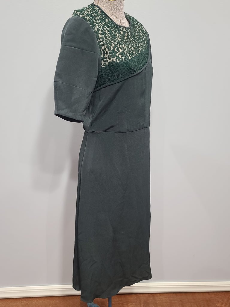 German Green Dress 'Make do and Mend'(B-33' W-29' H-35') — image 4