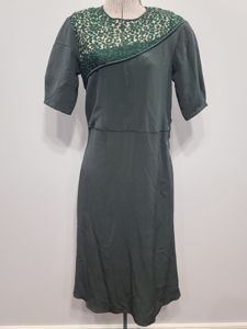 German Green Dress 'Make do and Mend'(B-33' W-29' H-35')