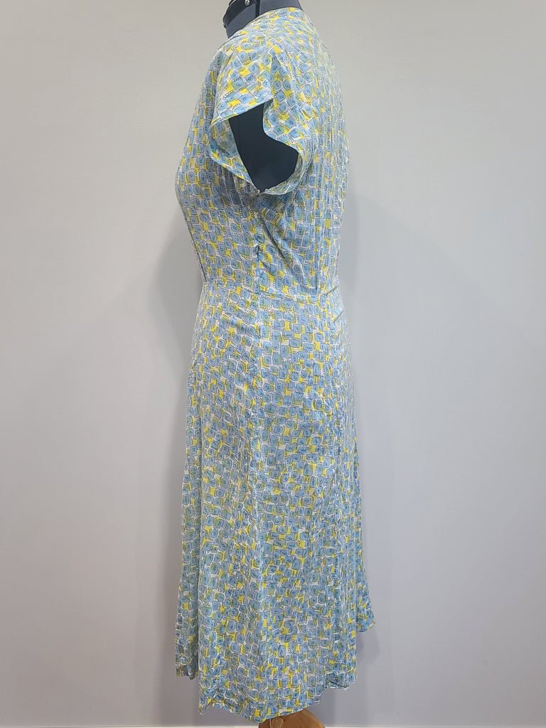 Blue and Yellow Print Dress(B-41' W-34' H-41') — image 2
