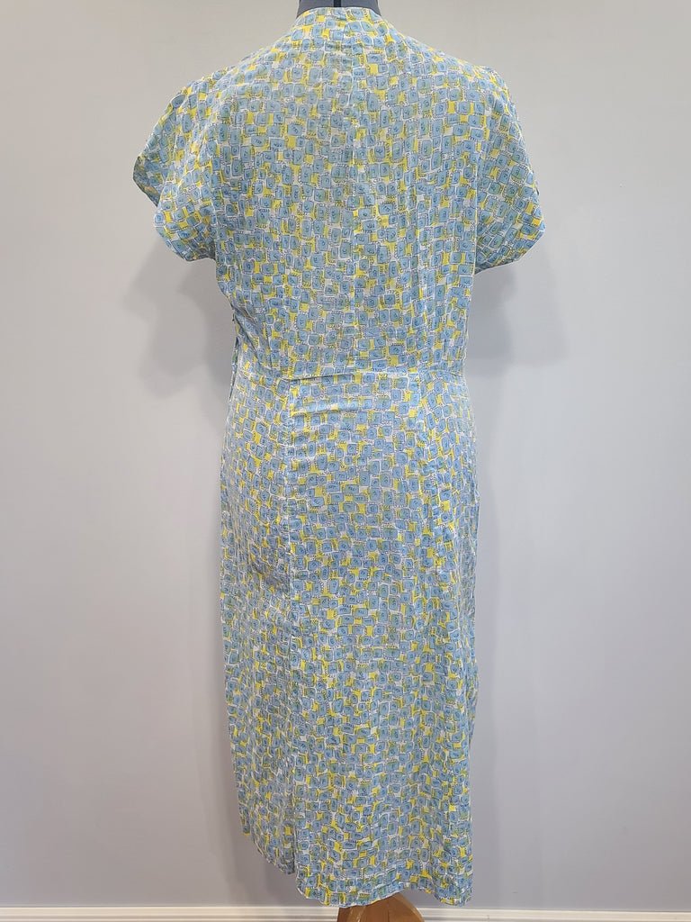 Blue and Yellow Print Dress(B-41' W-34' H-41') — image 3