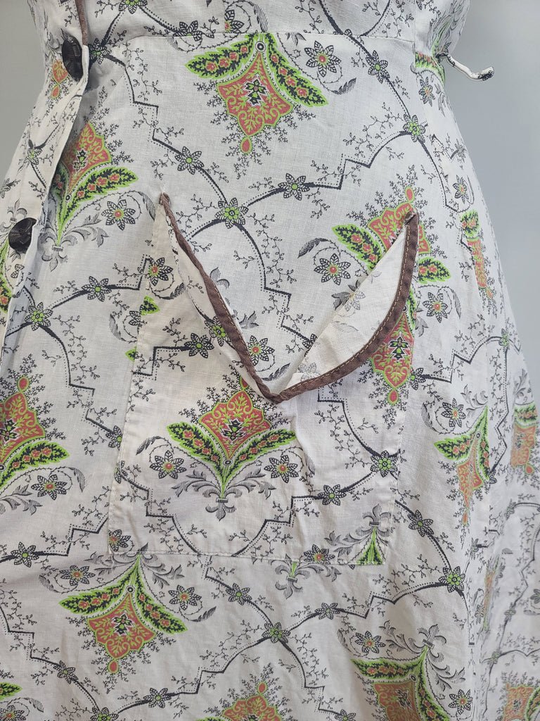 Abstract Flower Print Button Down Dress(B-36' W-28.5' H-37') — image 10