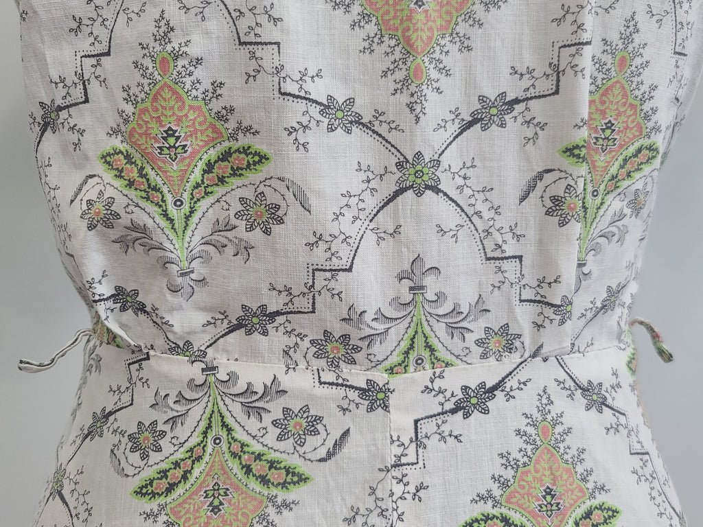 Abstract Flower Print Button Down Dress(B-36' W-28.5' H-37') — image 13