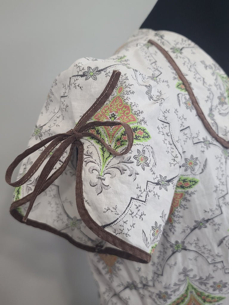 Abstract Flower Print Button Down Dress(B-36' W-28.5' H-37') — image 6