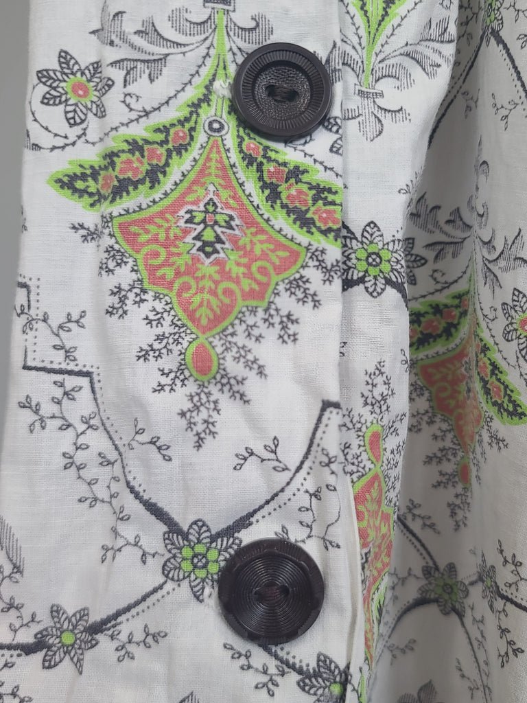 Abstract Flower Print Button Down Dress(B-36' W-28.5' H-37') — image 7