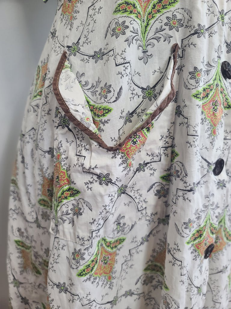 Abstract Flower Print Button Down Dress(B-36' W-28.5' H-37') — image 8