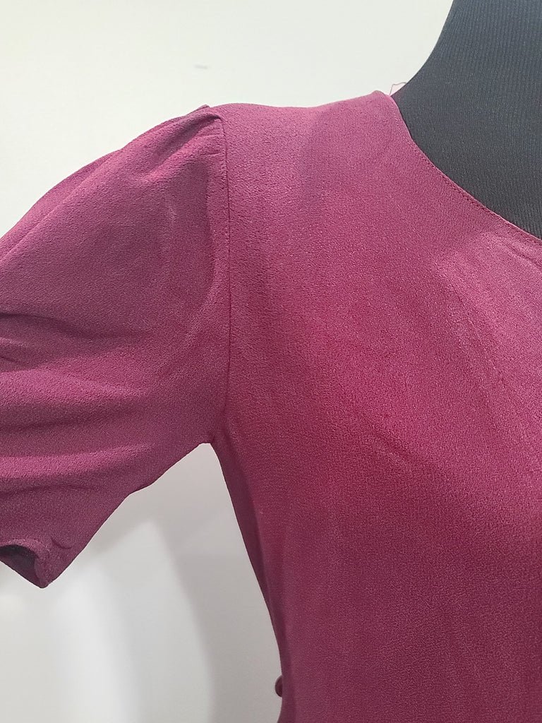 Maroon Rayon Gown with Beaded Bird Design(B-37' W-30' H-38') — image 12