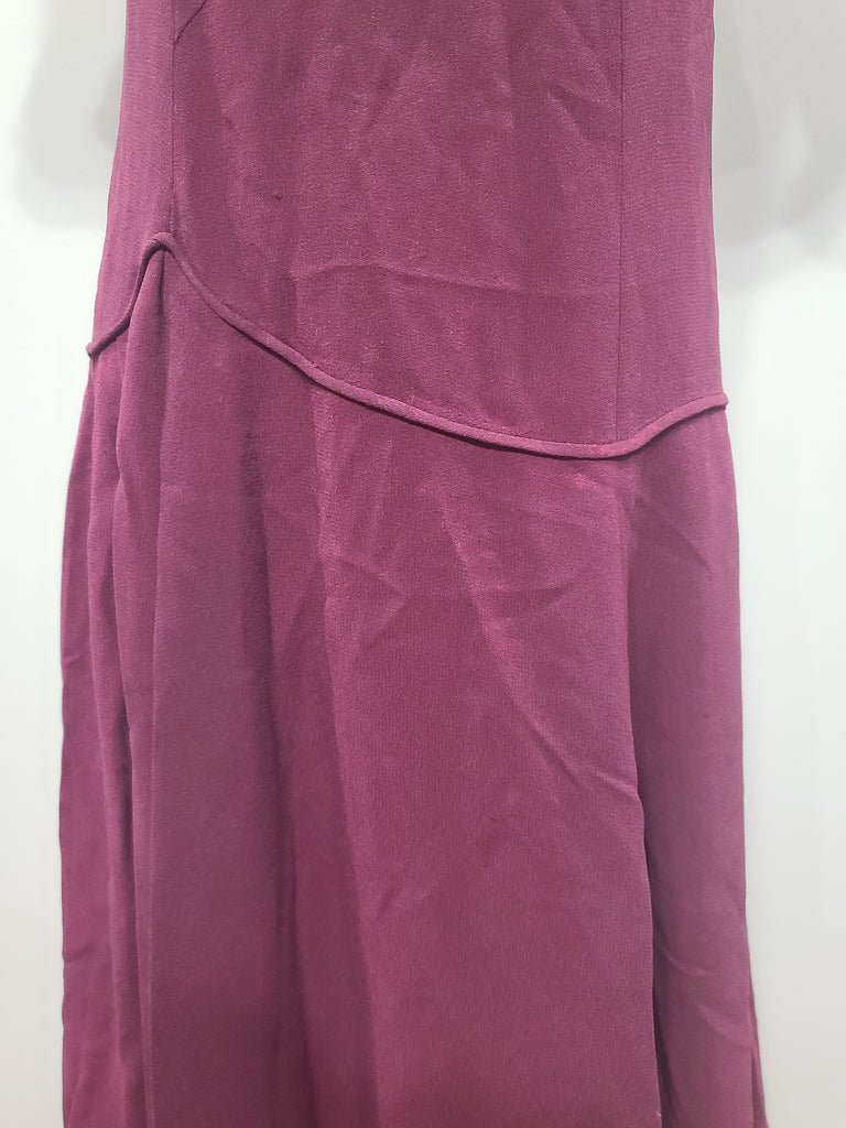 Maroon Rayon Gown with Beaded Bird Design(B-37' W-30' H-38') — image 14