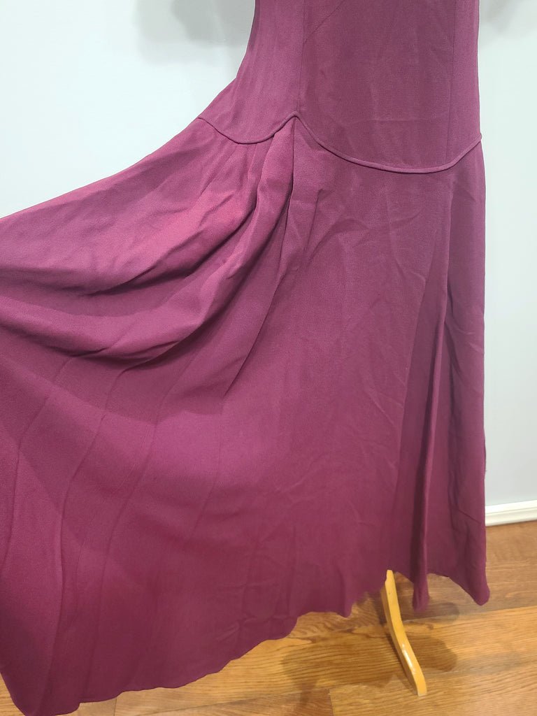 Maroon Rayon Gown with Beaded Bird Design(B-37' W-30' H-38') — image 16