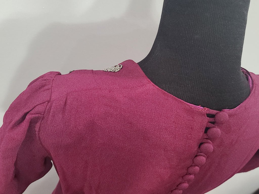 Maroon Rayon Gown with Beaded Bird Design(B-37' W-30' H-38') — image 26