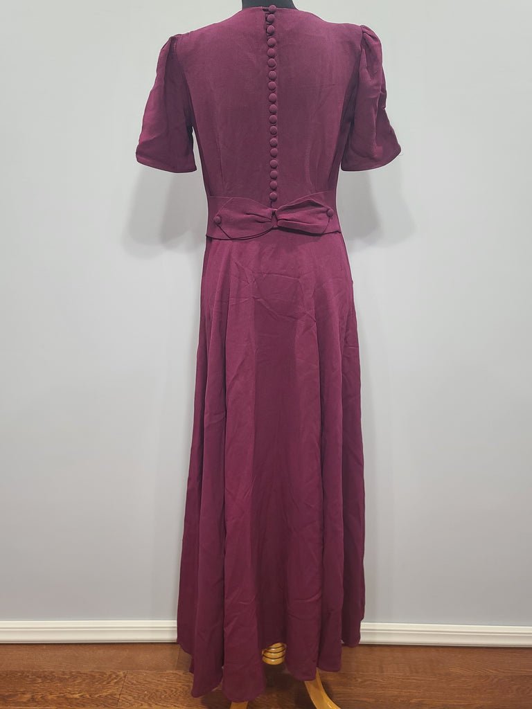 Maroon Rayon Gown with Beaded Bird Design(B-37' W-30' H-38') — image 3