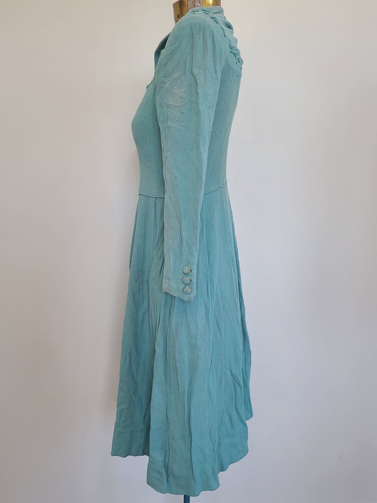 German Rayon Teal Dress(B-31.5' W-25' H-38') — image 3
