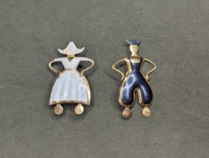 Dancing Man and Woman Pin Set