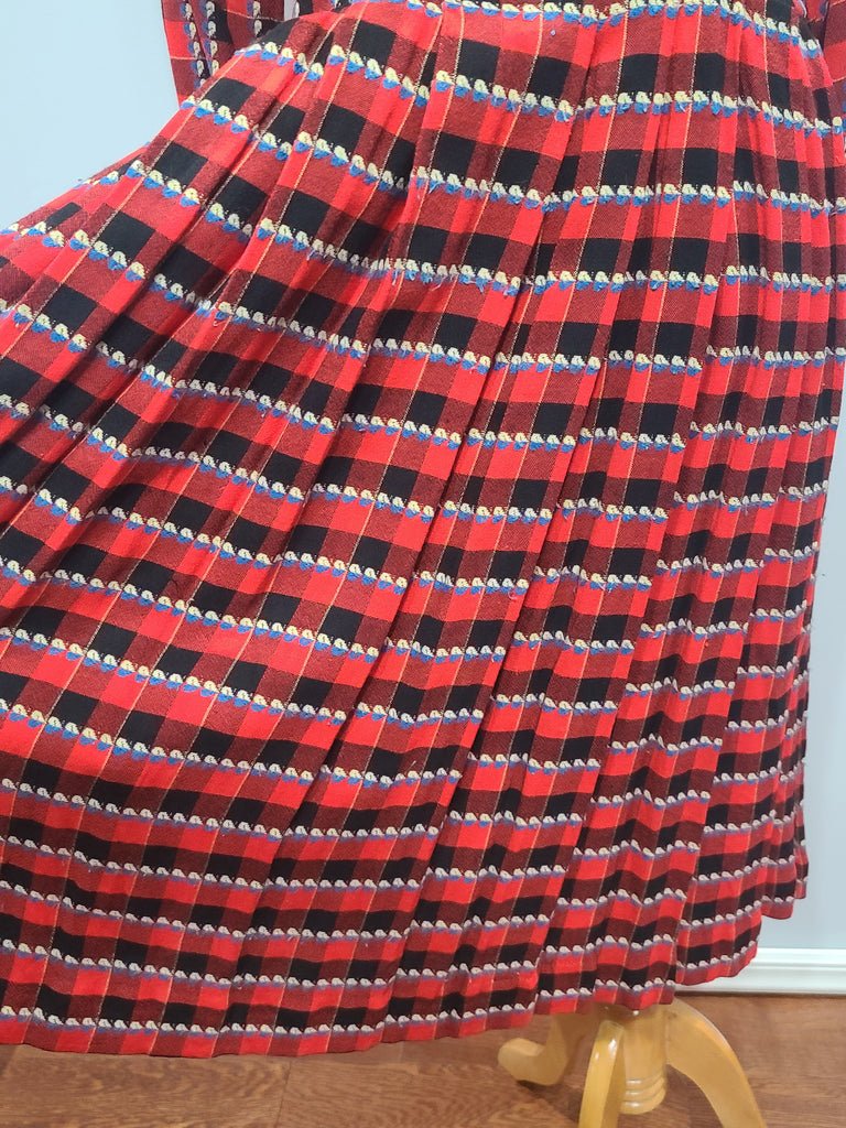 German Red and Black Plaid Dress with Heart Designs(B-38' W-32' H-48') — image 8