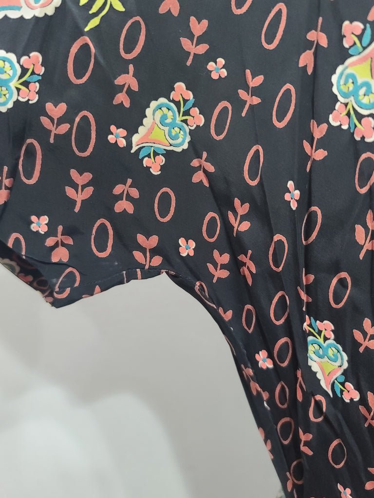 Flower and Leaf Print Cold Rayon Dress(B-36' W-28' H-37') — image 8