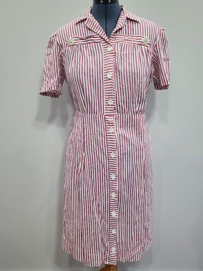 Red White and Blue Stripe Patriotic Dress with USN Sweetheart Buttons(B-48' W-41.5' H-50') — image 3