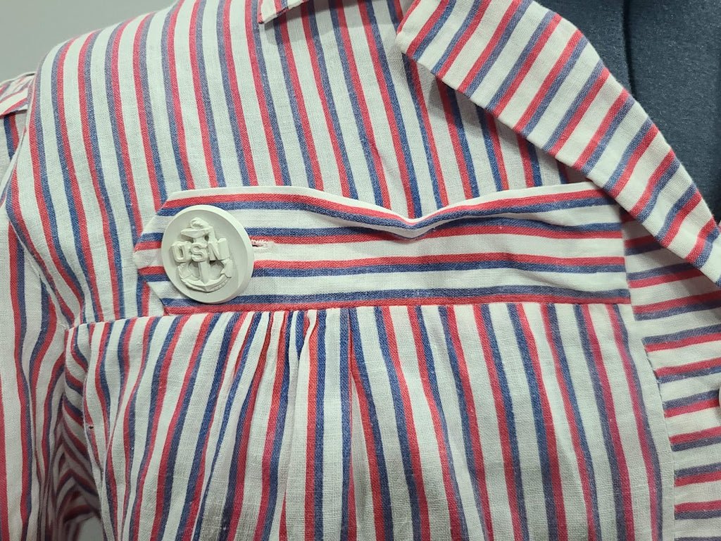 Red White and Blue Stripe Patriotic Dress with USN Sweetheart Buttons(B-48' W-41.5' H-50') — image 5