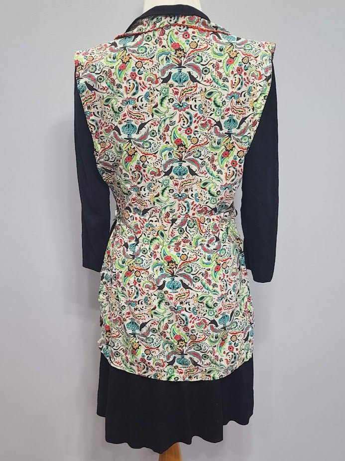 Black Dress with Novelty Print Apron(B-36' W-30' H-35.5') — image 3