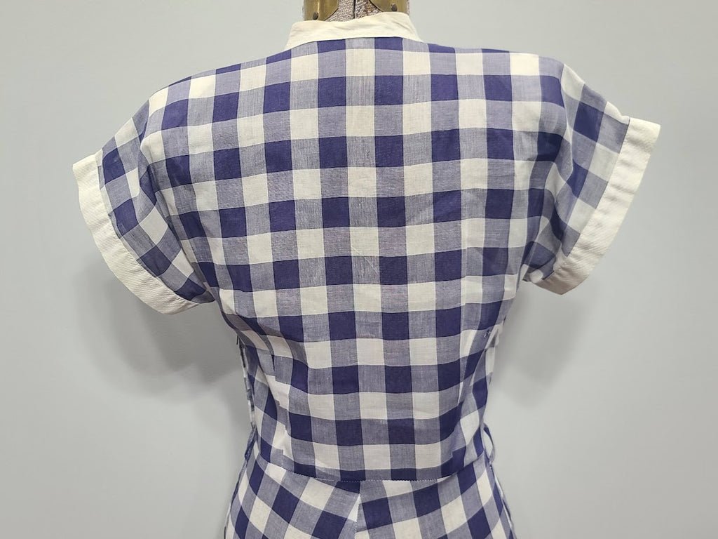 Blue and White Plaid Dress(B-36' W-27' H-39') — image 10