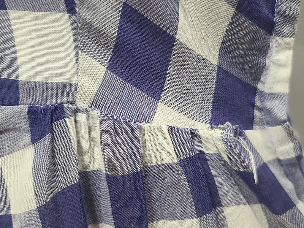 Blue and White Plaid Dress(B-36' W-27' H-39') — image 7