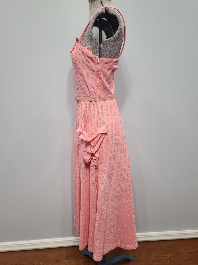 Pink Seersucker Sleeveless Dress(B-33' W-26') — image 2