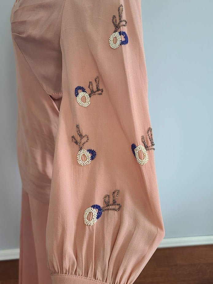 Pink Dress with Beading on Sleeves (Unique Style)(B-36' W-25'-31.5' H-35') — image 14