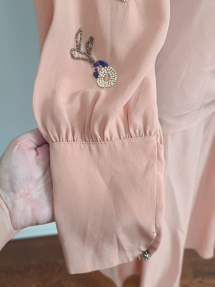 Pink Dress with Beading on Sleeves (Unique Style)(B-36' W-25'-31.5' H-35') — image 19