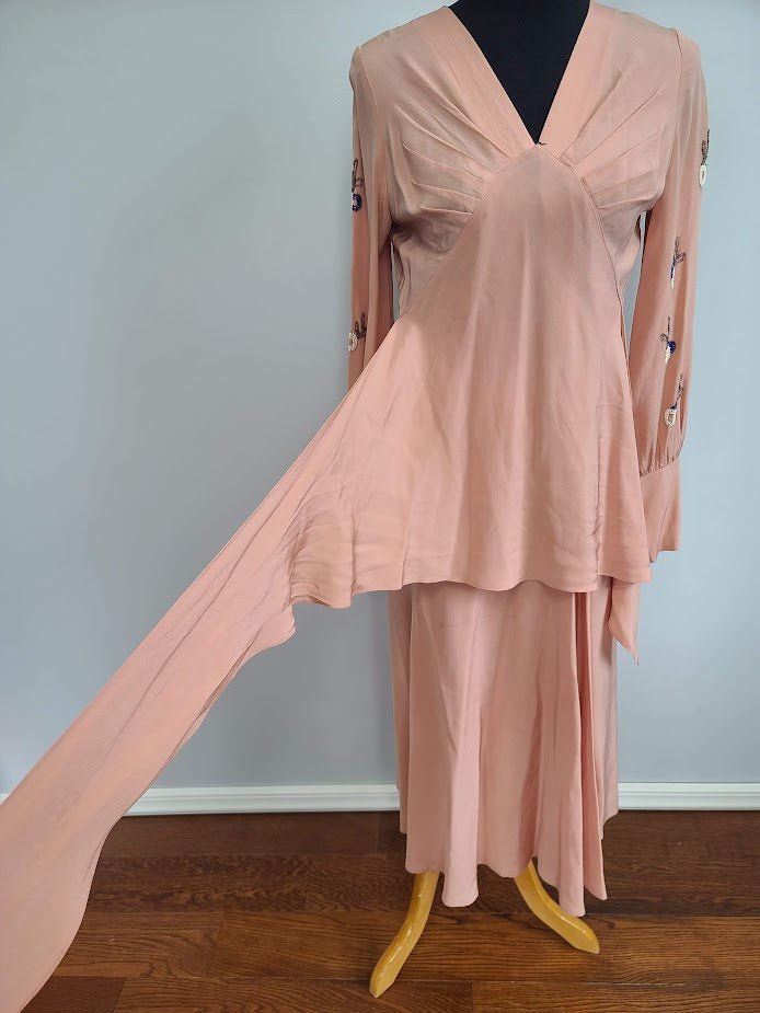Pink Dress with Beading on Sleeves (Unique Style)(B-36' W-25'-31.5' H-35') — image 6