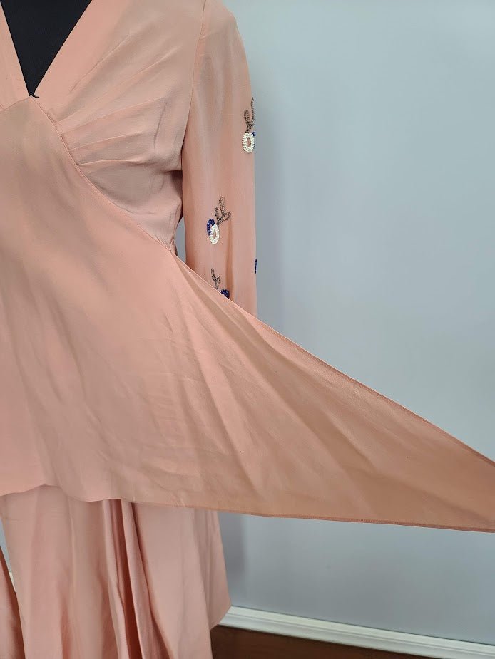 Pink Dress with Beading on Sleeves (Unique Style)(B-36' W-25'-31.5' H-35') — image 7