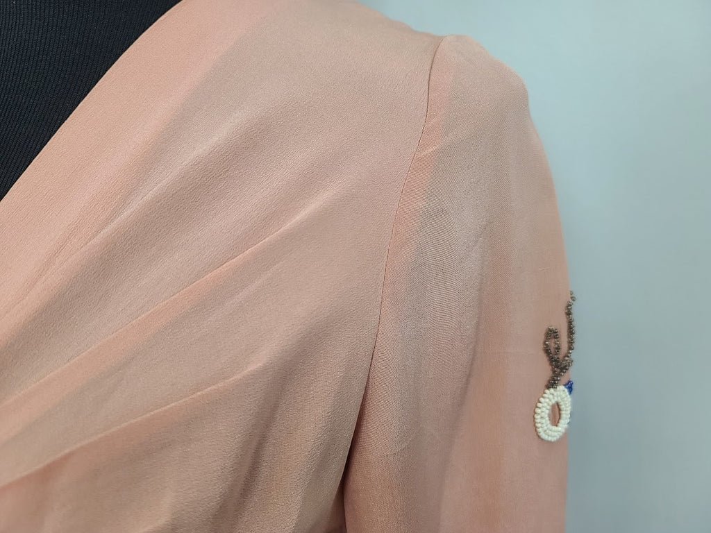 Pink Dress with Beading on Sleeves (Unique Style)(B-36' W-25'-31.5' H-35') — image 9