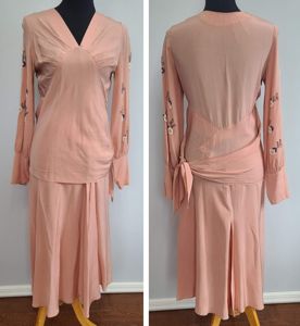Pink Dress with Beading on Sleeves (Unique Style)(B-36' W-25'-31.5' H-35')