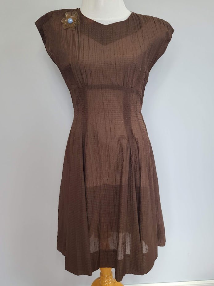 Brown Seersucker Dress & Bolero Jacket(B-37' W-30' H-46') — image 3