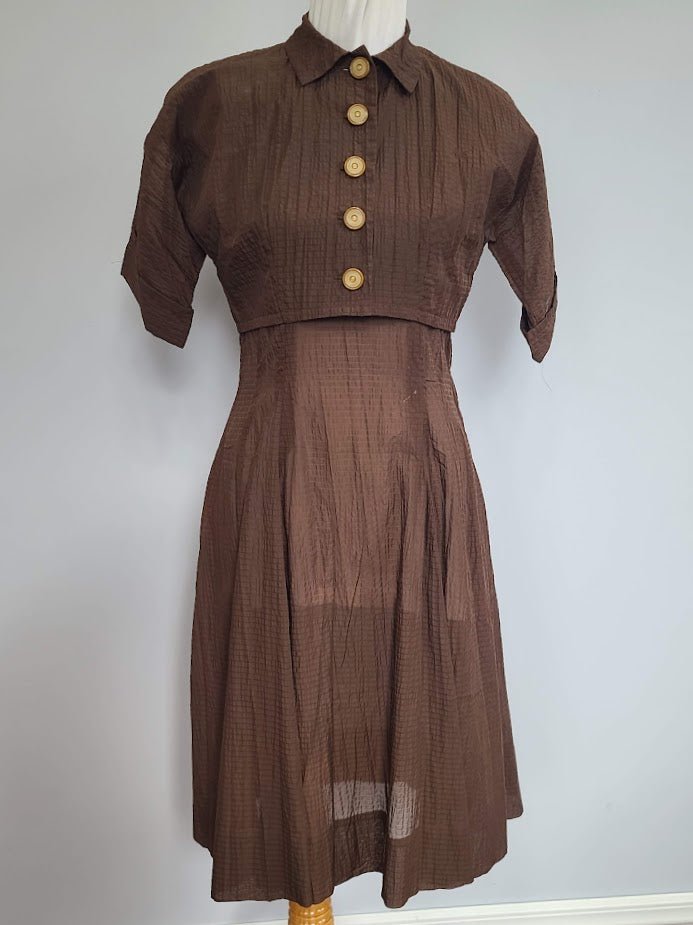 Brown Seersucker Dress & Bolero Jacket(B-37' W-30' H-46') — image 4