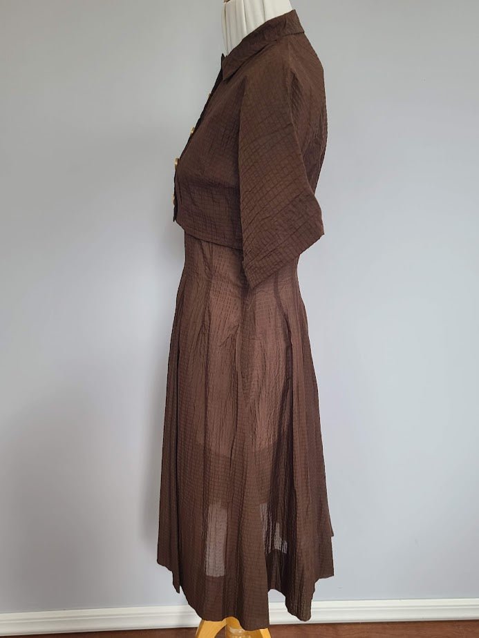 Brown Seersucker Dress & Bolero Jacket(B-37' W-30' H-46') — image 6