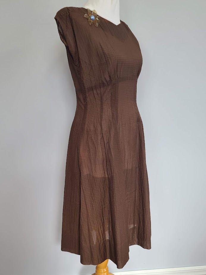 Brown Seersucker Dress & Bolero Jacket(B-37' W-30' H-46') — image 9