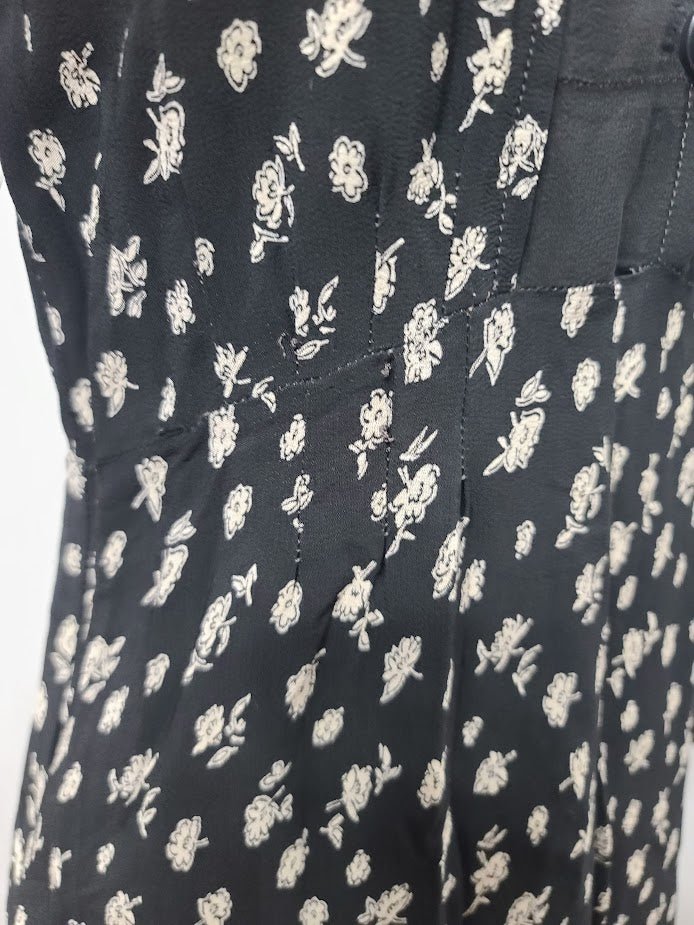German Black Flower Print Dress(B-35' W-28' H-35') — image 11