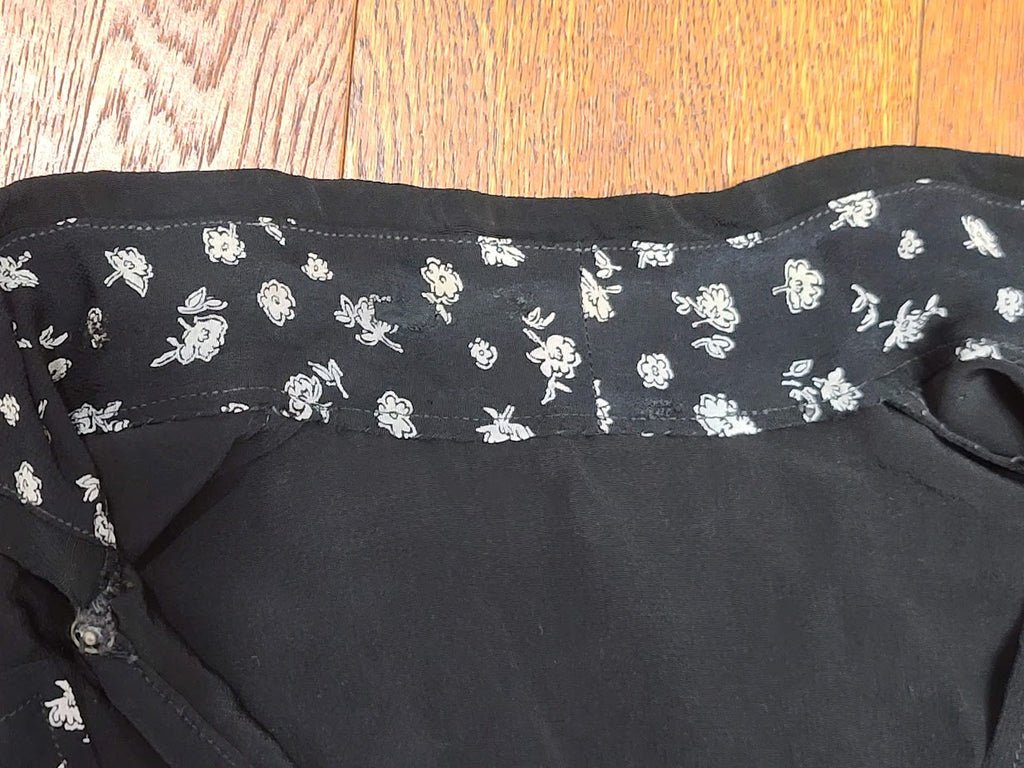 German Black Flower Print Dress(B-35' W-28' H-35') — image 13