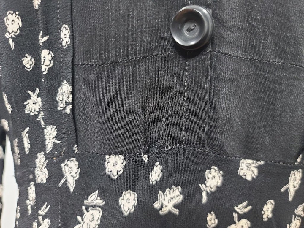 German Black Flower Print Dress(B-35' W-28' H-35') — image 7