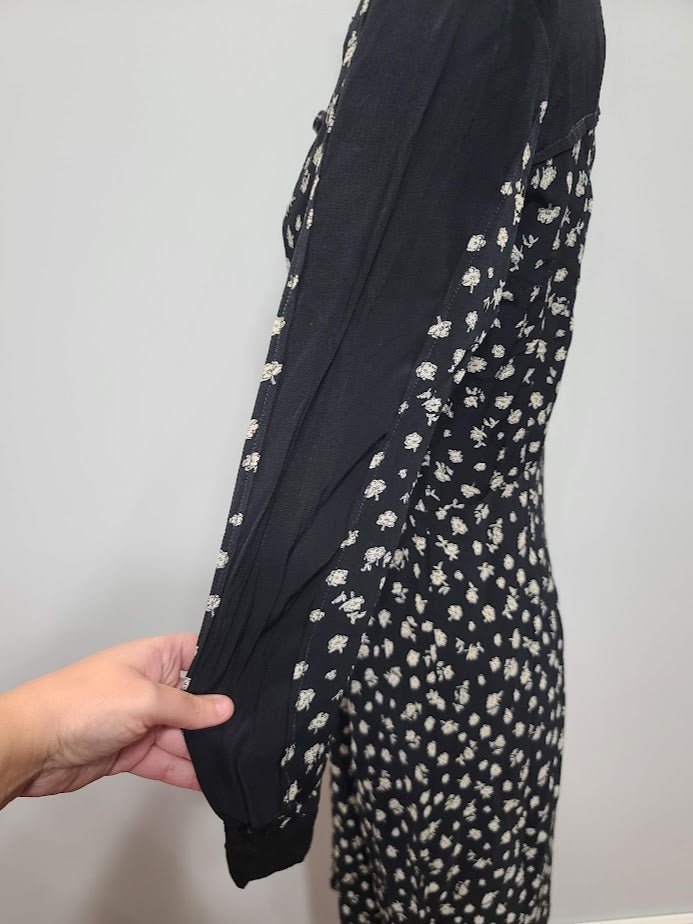 German Black Flower Print Dress(B-35' W-28' H-35') — image 8