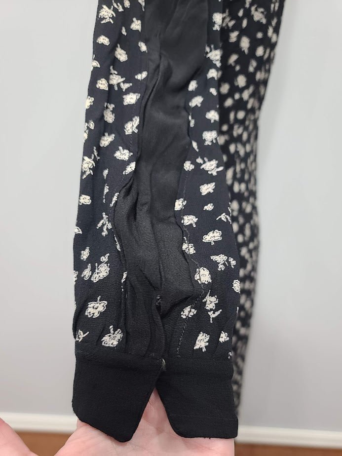 German Black Flower Print Dress(B-35' W-28' H-35') — image 9