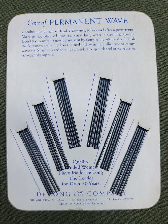 DeLong Hairpins on Card Dated 1941 — image 3