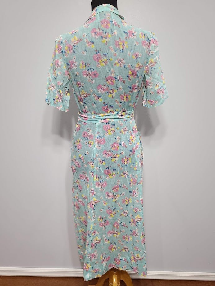 Light Blue Handmade Floral Dress(B-35.5' W-31' H-41') — image 3