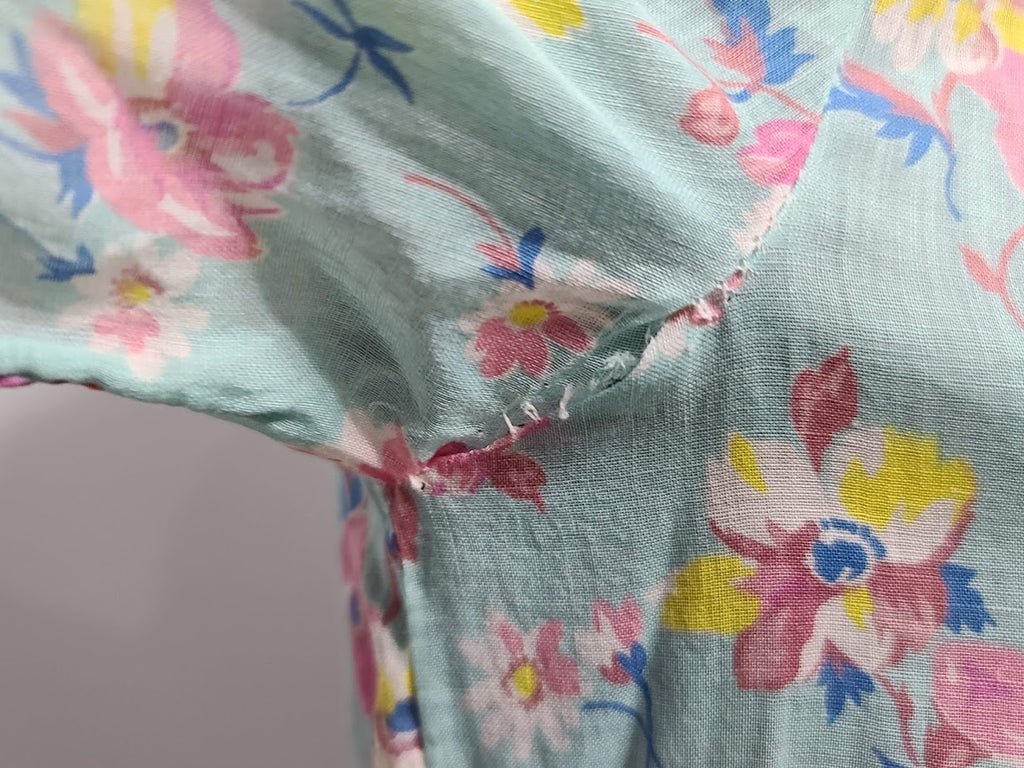 Light Blue Handmade Floral Dress(B-35.5' W-31' H-41') — image 6