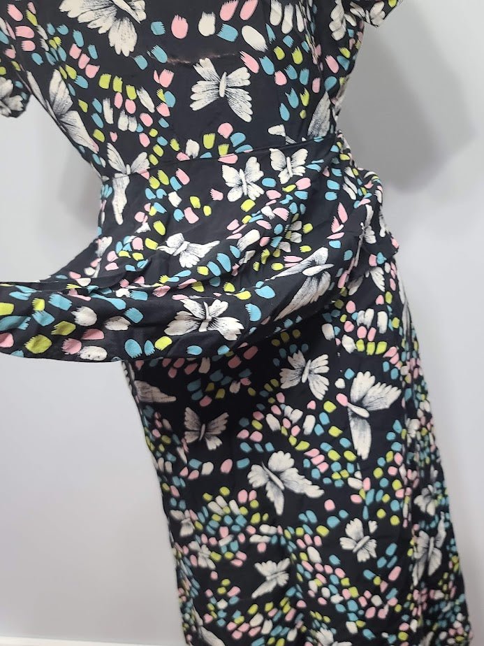 Butterfly Novelty Print Peplum Dress(B-41' W-32' H-38') — image 16