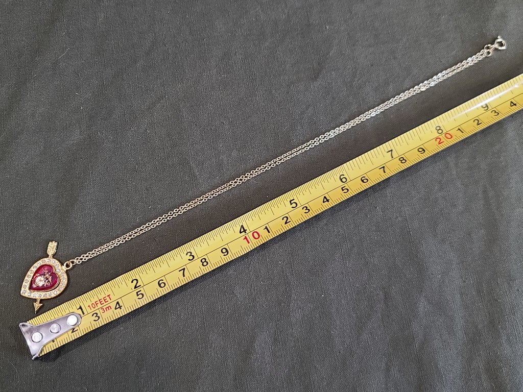 Marines Rhinestone Heart Necklace — image 3