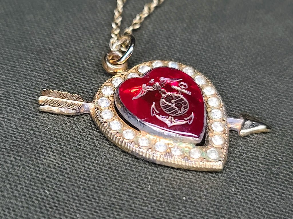 Marines Rhinestone Heart Necklace — image 4