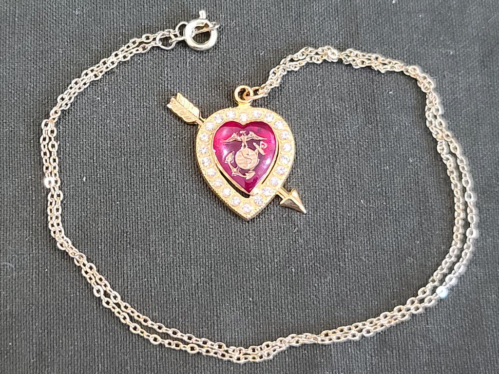 Marines Rhinestone Heart Necklace — image 5